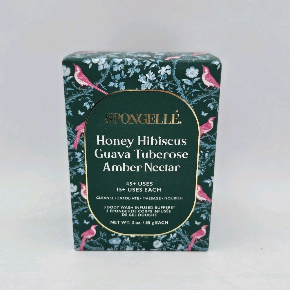 3 x Spongelle Body Wash Infused Buffer Honey Hibiscus Guava Amber Fall 2025 New - Picture 1 of 6